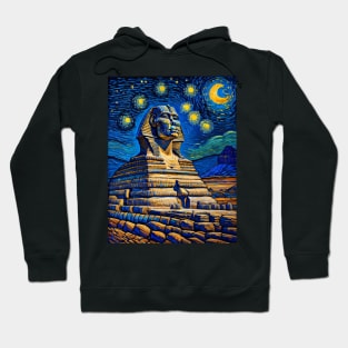 The Sphinx of Giza in Starry Night Hoodie